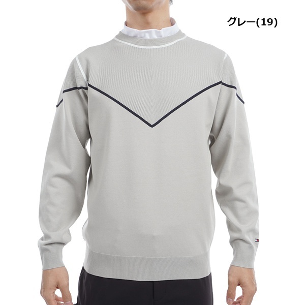 トミーヒルフィガー ゴルフ メンズ トリコロールライン クルーネックセーター TOMMY HILFIGER GOLF THMA458 秋冬モデル お誕生日祝い お祝い 記念品 お父さん 父の日 彼氏 男性 30代 40代 50代 60代  還暦祝い 敬老の日 人気プレゼント プレゼント