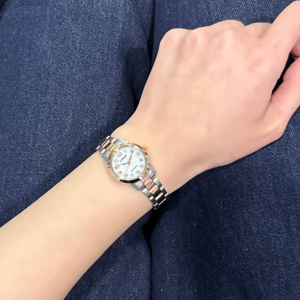国内正規品 Lilish リリッシュ ソーラー腕時計 レディース 小ぶり かわいい ソーラー 時計 おしゃれ シルバー×ピンクゴールド 学生 入学 卒業 就職祝い プレゼント 10代 20代 女性 記念日 ギフト 成人 卒業 入学