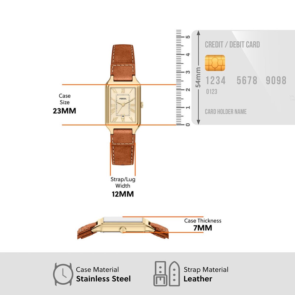 フォッシル FOSSIL 腕時計 レディース RAQUEL デイト アナログ ミディアム ブラウン レザーウォッチ ES5504【2026 新作】
