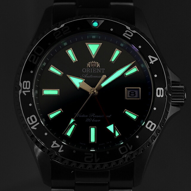 オリエント スポーツ マコ GMT 自動巻き 腕時計 ブランド メンズ ORIENT SPORTS RN-BC0002E アナログ ブルーグリーン