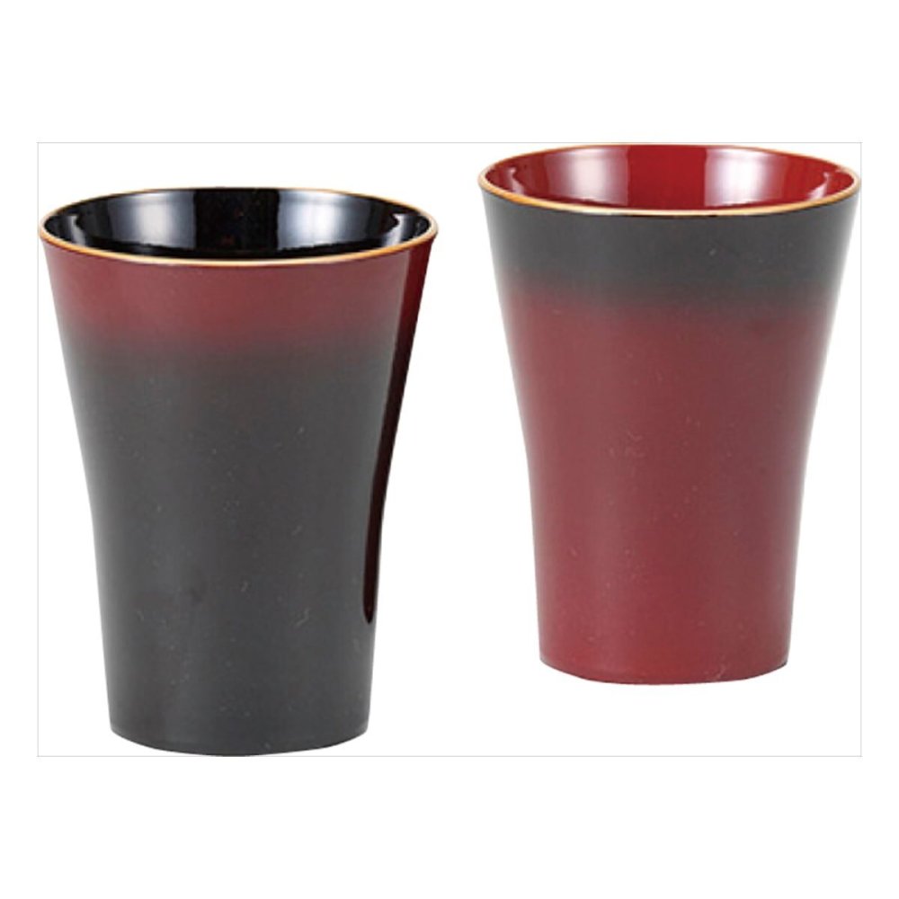 ぼかし塗 フリーカップ 食器洗浄機対応 山中漆器 カップ 食洗機対応 ペアセット【北海道・沖縄県・離島 配送不可】