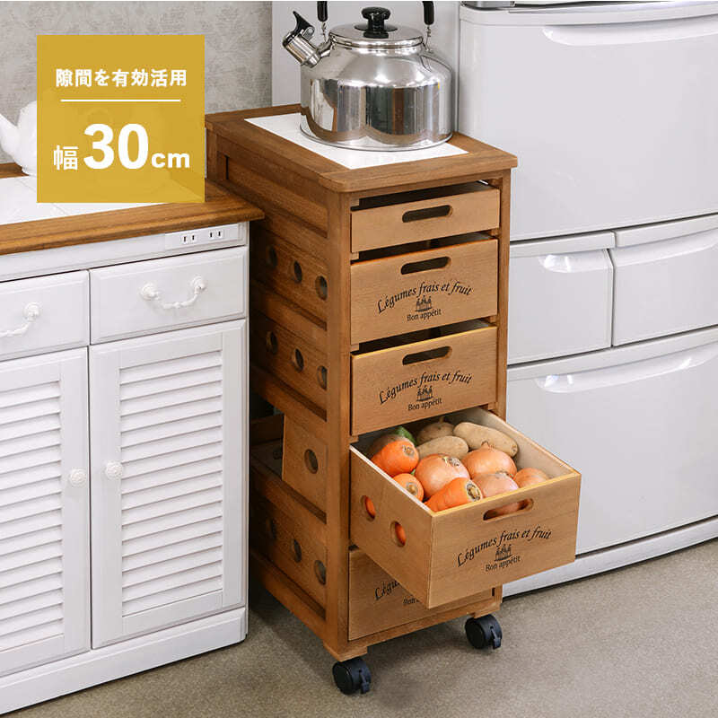 キッチンストッカー ストッカー キャスター付き 隙間収納 収納棚 野菜ストッカー リビング キッチン収納 シンプル リビング収納 ランドリー収納 サニタリー収納 省スペース 食品ストッカー 木製 収納家具 インテリア 新生活 整理収納 家具類 収納用