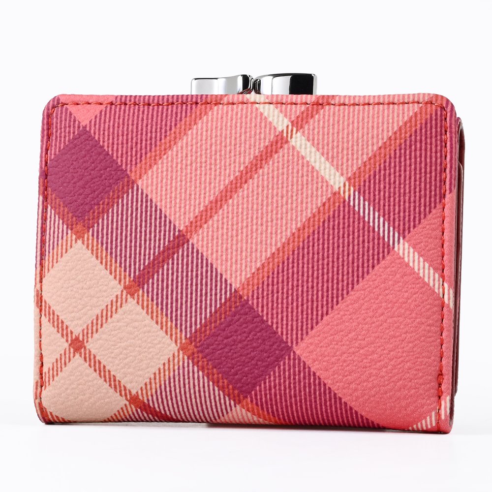 ヴィヴィアンウエストウッド Vivienne Westwood 三つ折り財布 コンパクト がま口小銭入れ付き タータンチェック ウォレット レディース フレッシャーピンク 5115002MW S002L G201 折財布 送別会 誕生日 お中元 結婚祝い 結婚式 彼女 妻 女性 財布 高級 父の日 母の日【スペシャルラッピング660円(別売り)】 即日発送ファッション小物 ホワイトデー
