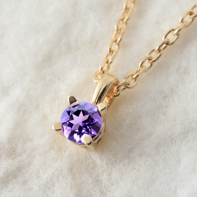 アメシスト ネックレス K14 ゴールド ネックレス ハワイアンジュエリー ネックレス 14K K14ゴールド 14金 イエローゴールド ピンクゴールド ホワイトゴールド 2月誕生石 アメジスト 一粒 ギフトラッピング可能 BYTHESEA プレゼント ハロウィン 【品番：CG-GP501-2】