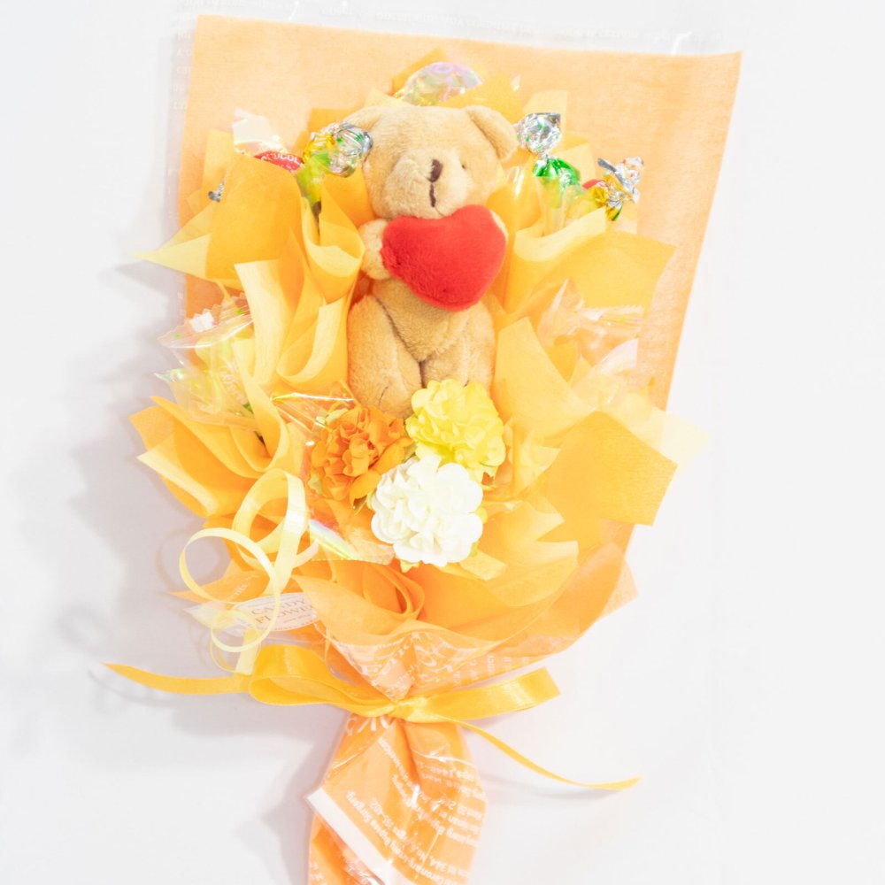 キャンディー フラワー ミニミニ ブーケ ギフト オレンジ むらさき ピンク 赤 水色 青 黄緑 黄色 花 造花 卒業 卒園 誕生日 プレゼント ギフト 女性 母 祖母 女友達 退職祝い 結婚記念日 母の日 お祝い 発表会 子供 遊戯会 贈り物 送料無料