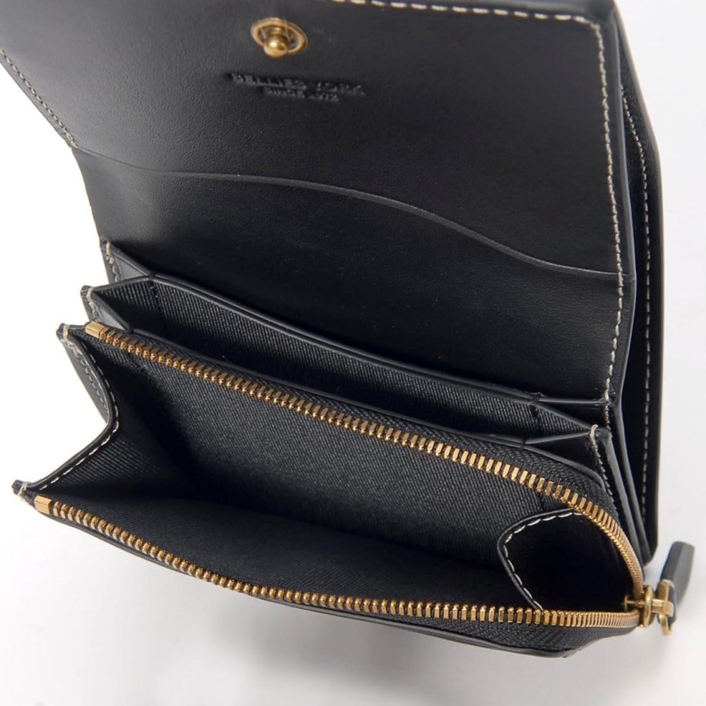 ベリーズヨーク　BELLIES YORK　コンパクト財布　二つ折り財布　BYTM1916BK　ブラック　黒色　ベジタブルタンニン　イタリアンレザー　牛革　”エイジングを楽しむ革小物”