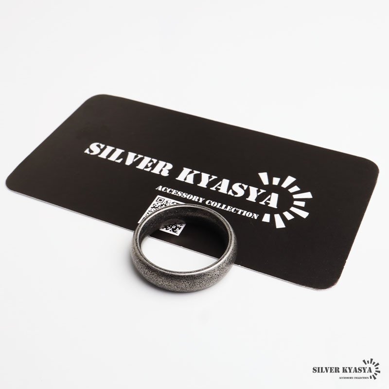 ステンレス ブラックリング 燻し加工 アンティークリング メンズリング つや消し 指輪 マット 甲丸 プチプラ 高見え 渋い かっこいい 男性 金属アレルギー対応