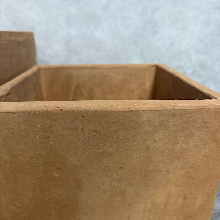 テラコッタ植木鉢 2個セット おしゃれ 四角 角型 スクエア キューブ 約8号 7号 屋外 陶器 素焼き テラコッタ色 KONTON コントン イーシリーズ ES-BX1X2SE 底穴あり 庭 ガーデニング ベランダ 玄関 観葉植物 多肉植物 花 寄せ植え プランター かわいい 北欧 和風 和モダン