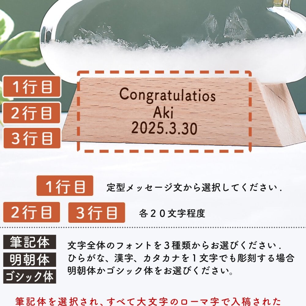 ストームグラス 雲 名入れ 誕生日 記念日 還暦祝い 発表会 結婚祝い 出産祝い 新築祝い インテリア雑貨 おしゃれ オブジェ 気温 天候予測器 クラウド 北欧 雑貨 お祝い メッセージ UVプリント【雲型オブジェ】goods-008