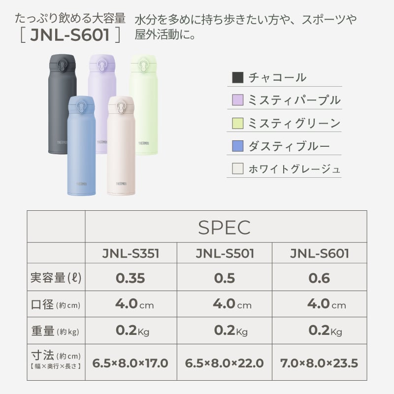 ★ 新色追加 名入れ無料 プレゼント サーモス 真空断熱ケータイマグ 【 英字イニシャル 】JNL-S351/501/601 350ml 500ml 600ml 全3サイズ 全11色 超軽量保冷保温 スポドリ対応 食洗機対応 熱中症対策 二重構造 飲みやすい 名入れ水筒 マイボトル THERMOS 即日可