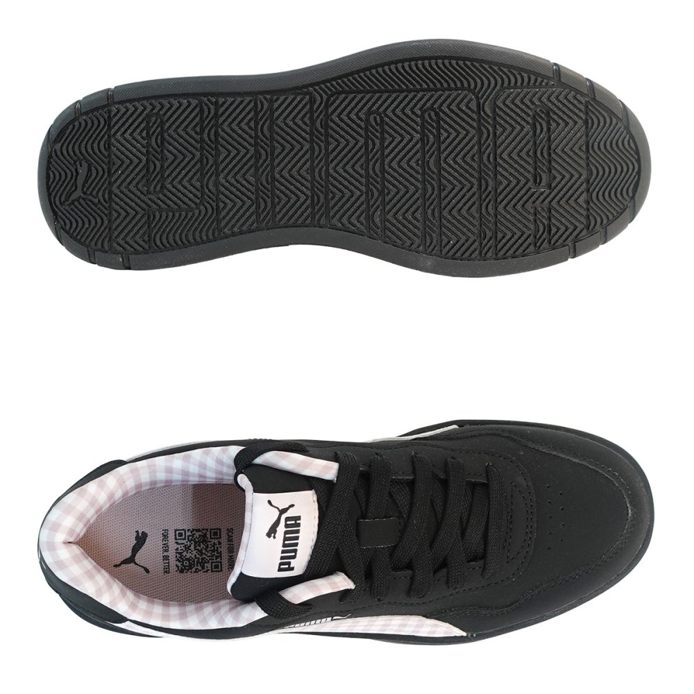 プーマ PUMA スニーカー レディース ウィメンズ ローカット コート ラリー スカイ チェッカー 408862-01 ブラック/ピンク