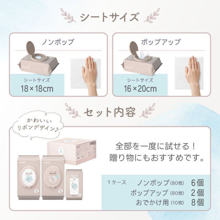 おしりふき ハピネスセット 厚手 無添加 無香料 ノンアルコール エンボス加工 蓋つき 水分多め やわらか 純水 99％ (720枚)
