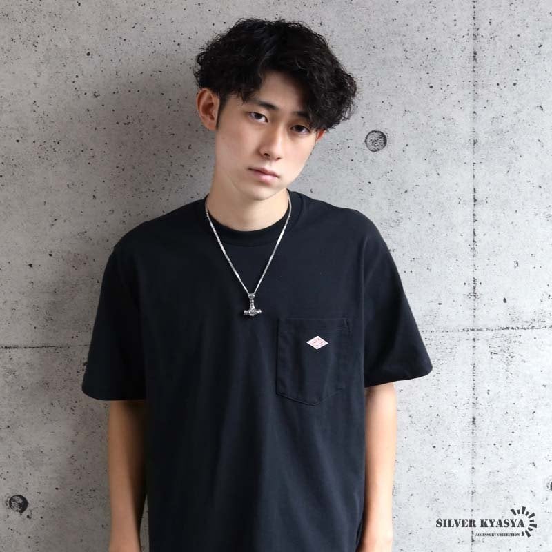 ステンレス ハンマーネックレス ごつめ ダブル喜平 メンズ ペンダント 槌 モチーフ 重厚 存在感 シルバーカラー 北欧風 装飾 彫刻風 個性的 ワイルド 男性用 アクセサリー 太めチェーン ロック ストリート 大ぶり 立体デザイン