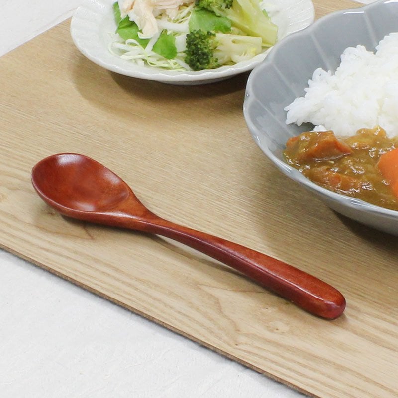 スプーン おしゃれ カトラリー 5本セット カトラリーセット 木 木製 カレースプーン 業務用 かわいい 大きめ 丼 18cm スープ お弁当用 漆 天然木製 食器 カレー カフェ風 シンプル 漆 ナチュラル カレー シチュー スープ