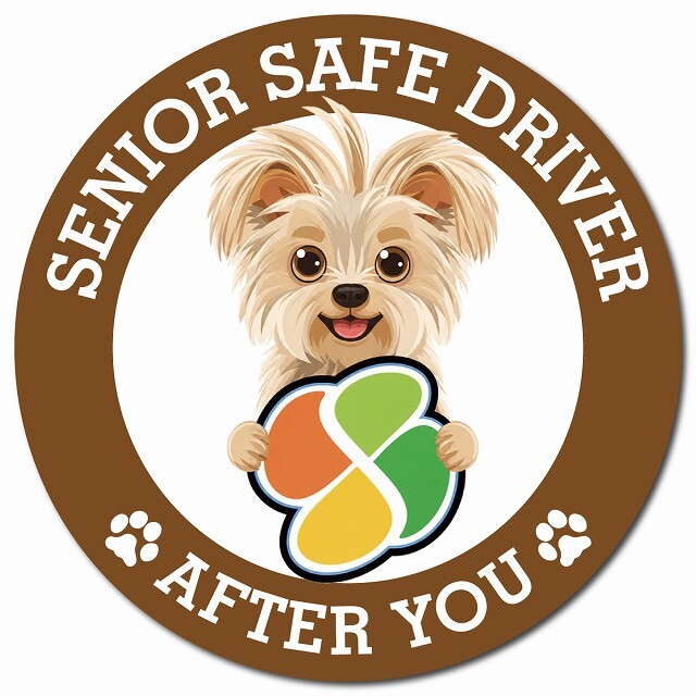 カーサイン 高齢者マーク SENIOR SAFE DRIVER ヨーチー マグネット 強力 直径13cm 肉球 日本製 車 ステッカー