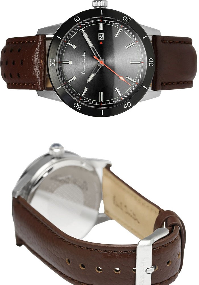 ポールスミス Paul Smith 腕時計 メンズ 革ベルト 43mm レザー クラシック ブランド 人気 ウォッチ ギフト プレゼント グリーン グレー シルバー ブラック ブラウン