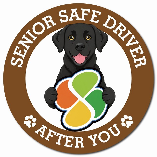 カーサイン 高齢者マーク SENIOR SAFE DRIVER ラブラドール マグネット 強力 直径13cm 肉球 日本製 車 ステッカー