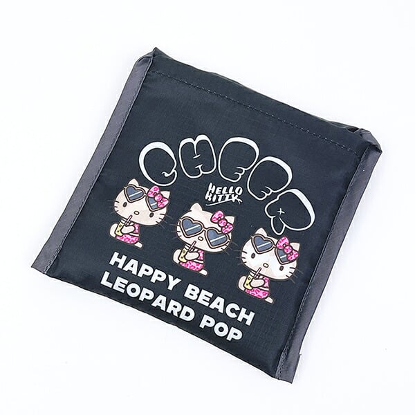 サンリオ 日焼けキティ エコバッグ ブラック/レオパード Sanrio