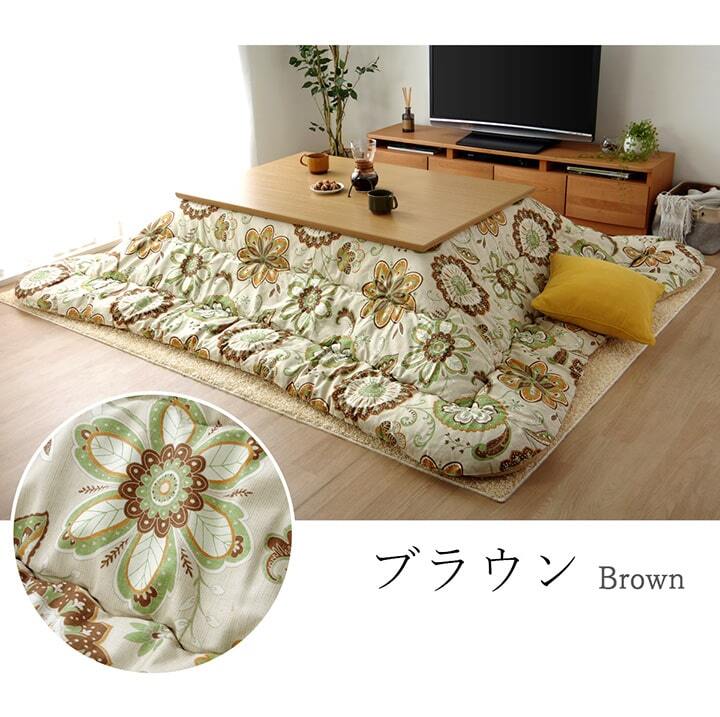 こたつ布団 正方形大 国産 花柄 掛け単品 約205×285cm ピンク 日本製 ポリエステル 綿 こたつ掛布団 こたつふとん コタツ掛け布団 コタツ掛布団 こたつ用品 冬用 冬物 寝具 寝室用品 インテリア 通気性 手洗い 肌触り 耐久性