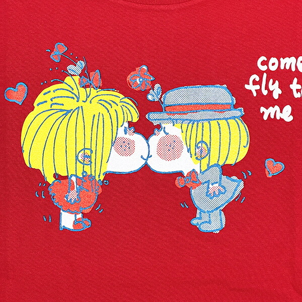 水森亜土 カラーTシャツ(M) キス レッド アパレル 送料込み