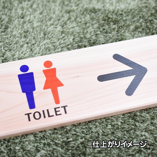 女子 便所 プレート 木製 ひのき ドアサイン 長方形 19.7cmx8.4cm  インテリア 案内 呼びかけ デザイン おしゃれ ピクトサイン UVプリント