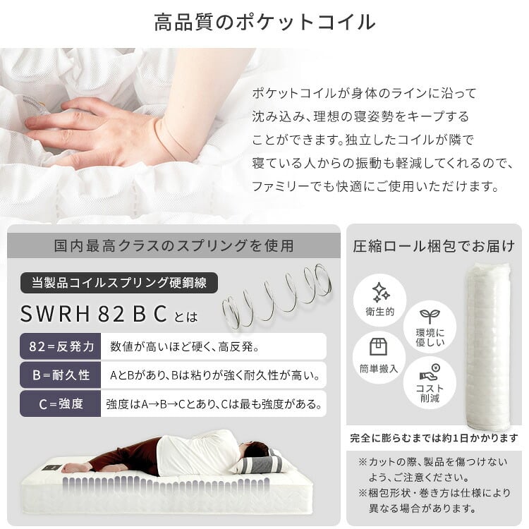 フロアベッド デザインフロア 日本製ポケットコイルマットレスセット(セミダブル) ローベッド 低床ベッド ベッドフレーム ロータイプベッド 木製 抗菌 防臭 木製ベッド コンセント2口 マットレス付き 宮棚 タブレット置き 家具 インテリア 新生活 寝具