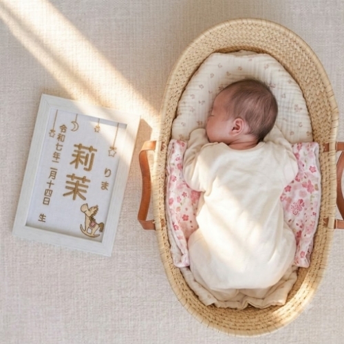 【木馬刺繍命名書】刺繍 命名書 フレーム付き 額付き シンプル 赤ちゃん 命名紙 台紙  名入れ ギフト 1歳 誕生日 記念品 出産祝い ２Ｌサイズ  ギフト プレゼント おしゃれ かわいい 額縁
