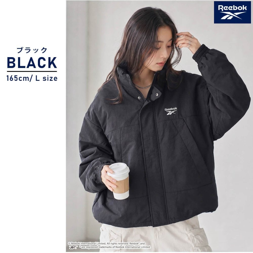 Reebok リーボック モンスターブルゾン レディース rl-6502 中綿ジャケット スタンドネック ミリタリー アウター ナイロン タスラン ダイヤキルト 防寒 刺繍 オーバーサイズ スポーツ カジュアル アウトドア M L LL 2026FW Karlas