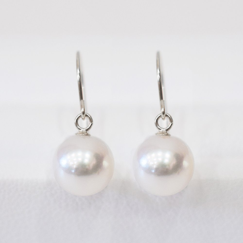 ［pearl431］ 7.5mm - 8mm 揺れる ピアス あこや真珠 シンプル 天草 フォーマル ホワイトピンク 熊本