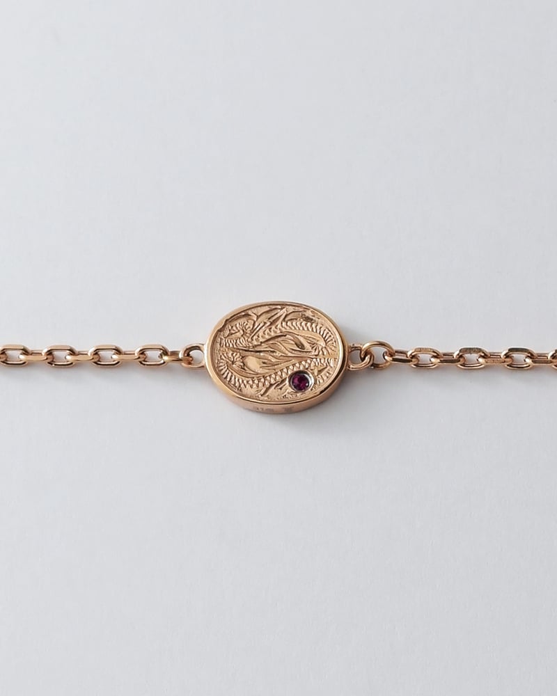 ハワイアンジュエリー ブレスレット つけっぱなし レディース 刻印 ステンレス 金属アレルギー ブランド 大人 シンプル オーバル ルビー ローズゴールドカラー ハワジュ サージカルステンレス クリスマス 誕生日 記念日 母の日 プレゼント テラグラティア Terra-gratia【lstb016rg】単品