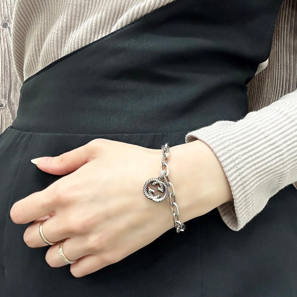 GUCCI グッチ チェーンブレスレット 16cm 18cm インターロッキングG メンズ レディース シルバー925 シンプル おしゃれ 結婚式 結婚記念日 プレゼント 夫 妻 誕生日プレゼント ギフト シルバーアクセサリー ジュエリー ランキング お祝い