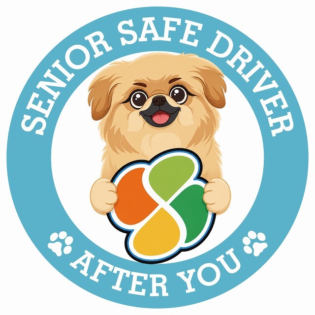 カーサイン 高齢者マーク SENIOR SAFE DRIVER ペキックス ステッカー シール 直径13cm 肉球 日本製 車