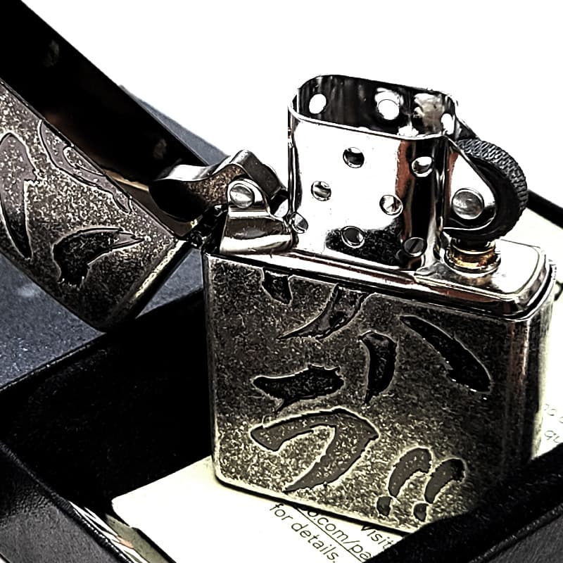 ZIPPO ライター パワハラ 銀古美 ジッポ アンティークシルバー ユーズド加工 おもしろい 文字 彫刻 ユニーク 日本語 かっこいい 渋い メンズ プレゼント ギフト
