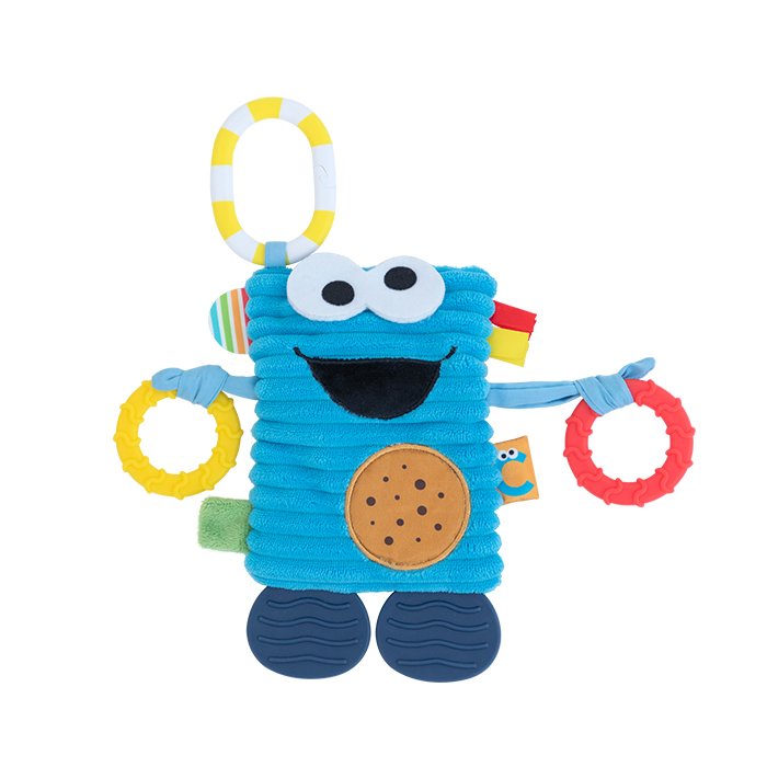 セサミストリート タグ＆ティーザー | 布製 おもちゃ オモチャ 玩具 トイ 音 ベビーカー 歯固め 吊り下げ  お出かけ おでかけ ベビーグッズ  グッズ 絵本 ベビー 赤ちゃん 0歳