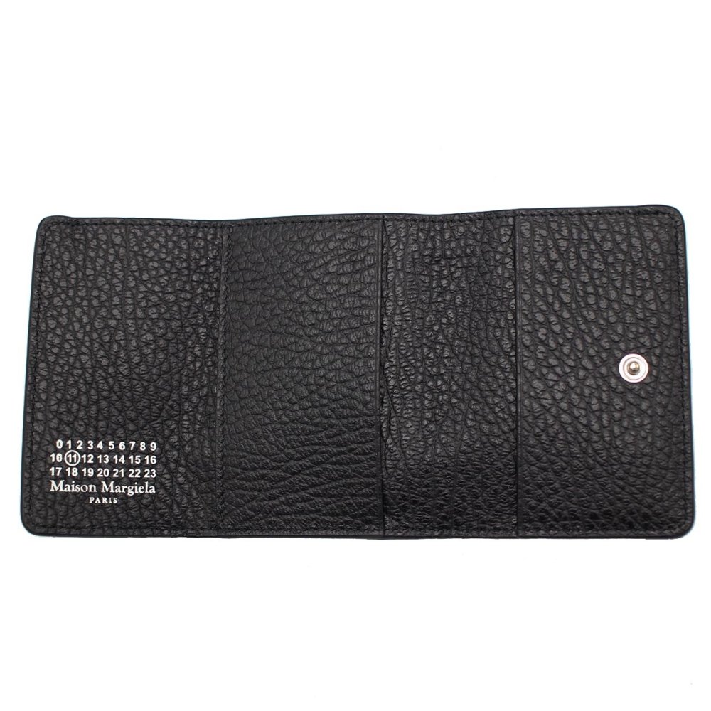 メゾン マルジェラ　Maison Margiela　三つ折り財布　S36UI0416 P4455 T8013　ブラック　レザー　コンパクト財布　ミニウォレット