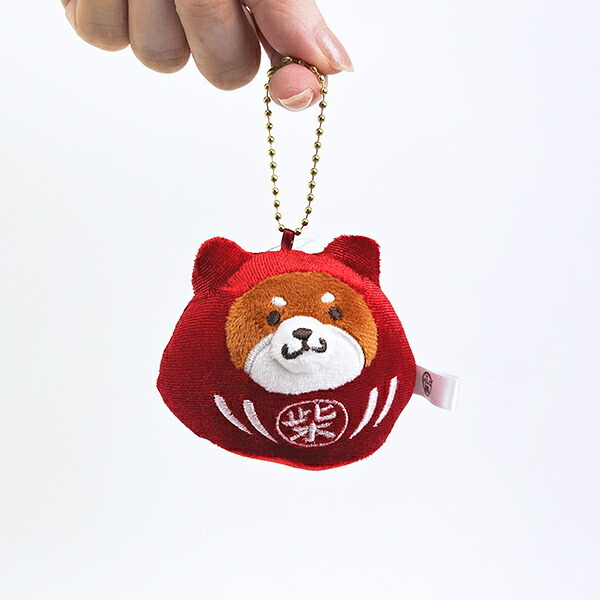 忠犬もちしば 赤色だるま ぬいぐるみボールチェーン