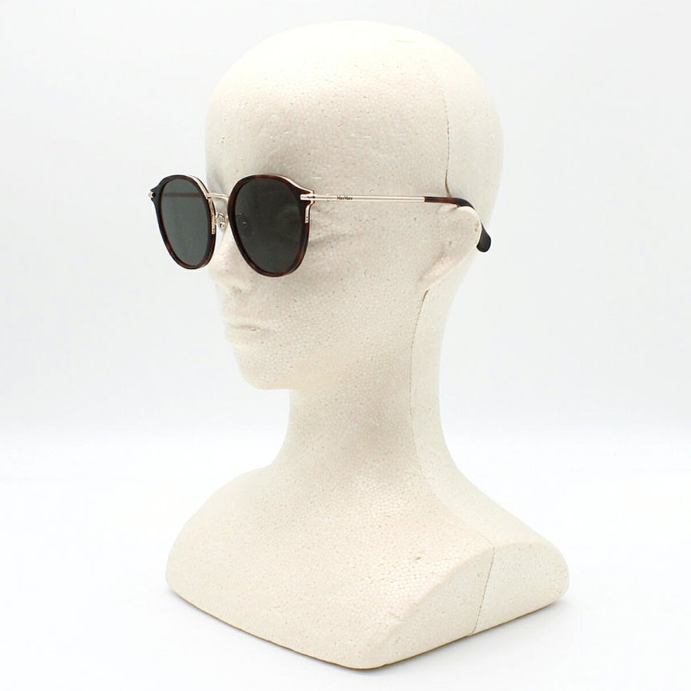 マックスマーラ Max Mara サングラス ノーズパッド UVカット アイウェア ボストン ウェリントン MM0147-K/S 52A 54 メンズ レディース ユニセックス ハバナ（クリア）+グリーン 海外正規品