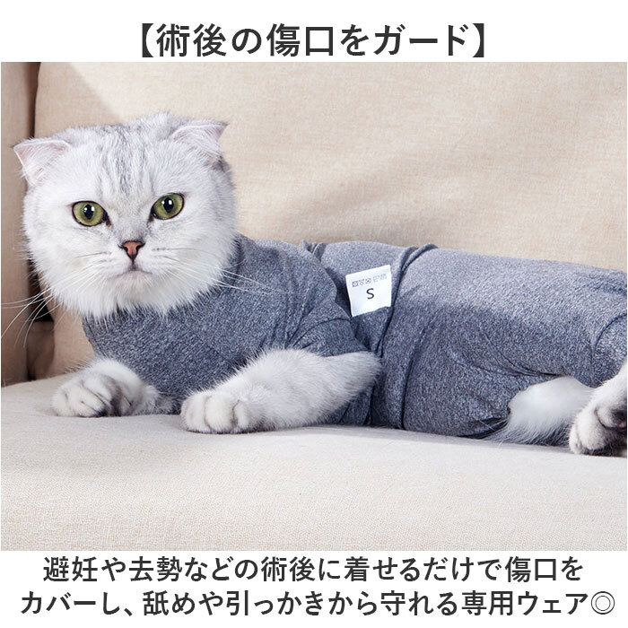 猫 術後服 通販 避妊術後 服 キャットウェア ねこ ネコ ロンパース つなぎ カバーオール パジャマ 部屋着 ルームウェア ペット服 洋服 4本足 着せやすい 散歩 猫用品 ペット用品 ペットグッズ ペット用 かわいい 可愛い おでかけ お出かけ お出掛け