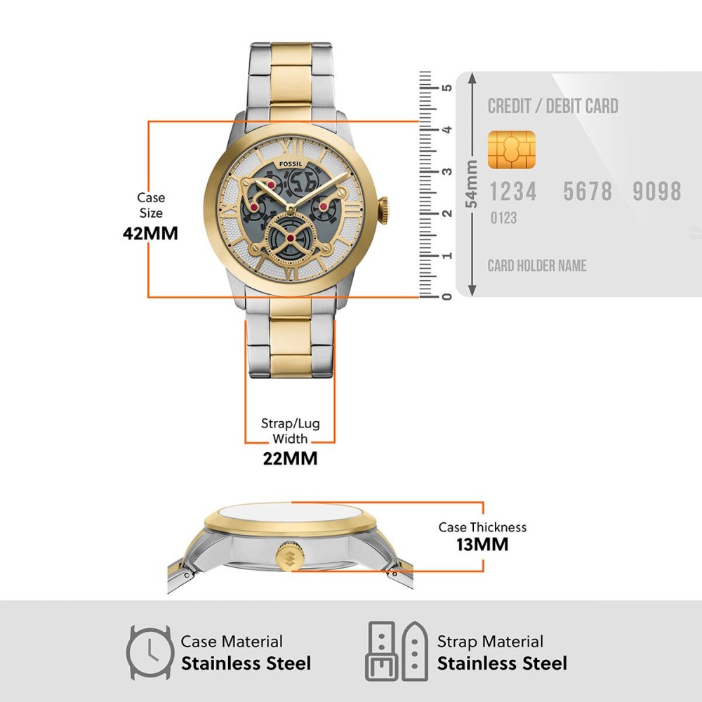 フォッシル FOSSIL 腕時計 メンズ TOWNSMAN アニメーション デジアナ ツートーン ステンレススチールウォッチ FS6193【2026 新作】