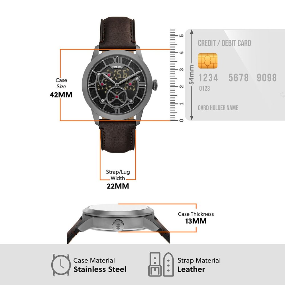 フォッシル FOSSIL 腕時計 メンズ TOWNSMAN アニメーション デジアナ ブラウン レザーウォッチ FS6191【2026 新作】