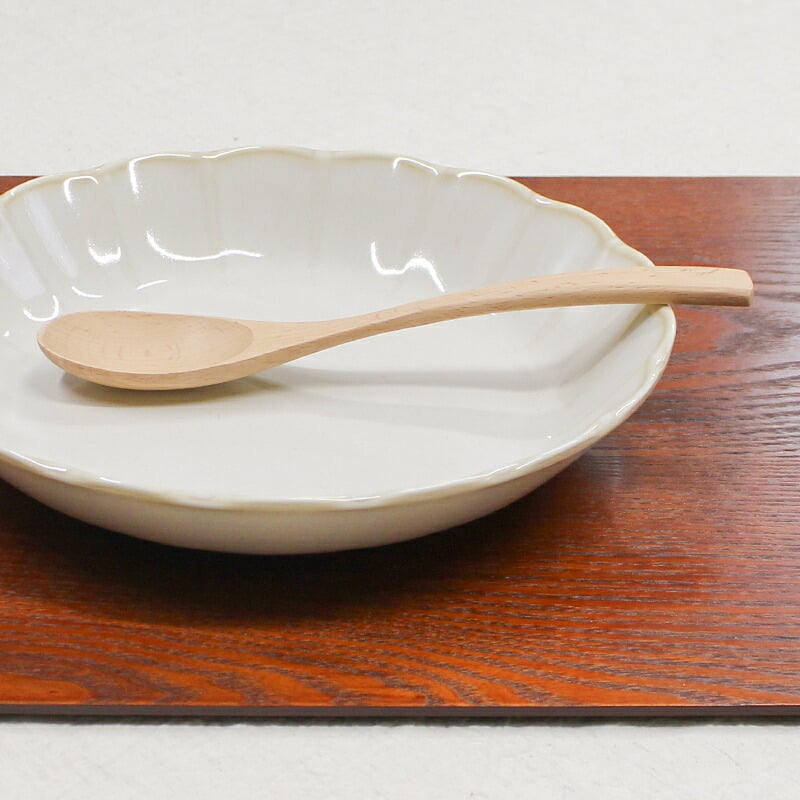 スプーン おしゃれ カトラリー 木 木製 カトラリーセット 5本セット カレースプーン 業務用 かわいい 丼 20cm スープ お弁当用 漆 天然木製 食器 カレー カフェ風 シンプル ブナの木 白木 北欧風 ナチュラル カレー