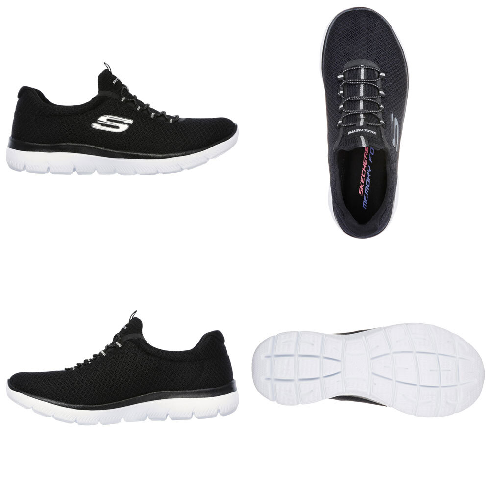 スケッチャーズ レディース スリッポン スニーカー 靴 サミッツ SKECHERS Summits 12980 軽量 ノーマル幅 ひもゴム メモリーフォームインソール