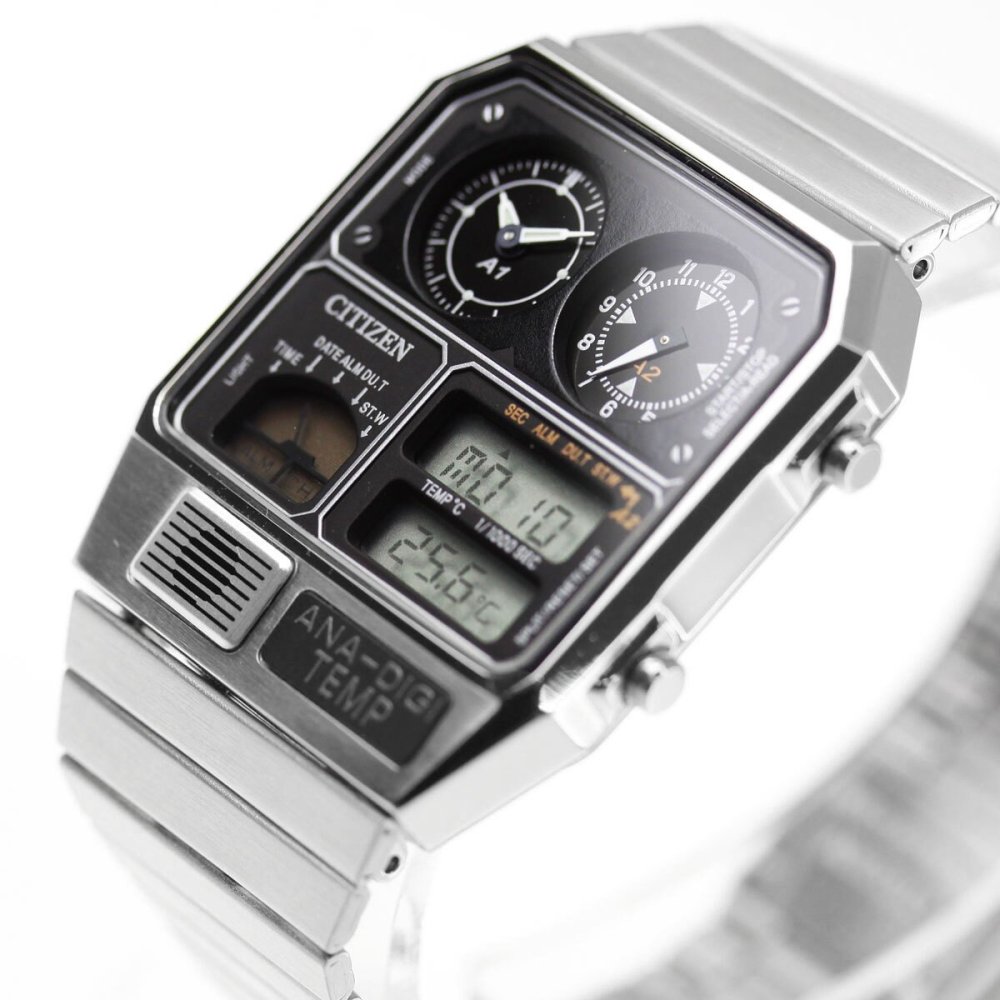 シチズン アナデジテンプ CITIZEN ANA-DIGI TEMP 復刻モデル 腕時計 メンズ レディース シルバー JG2101-78E