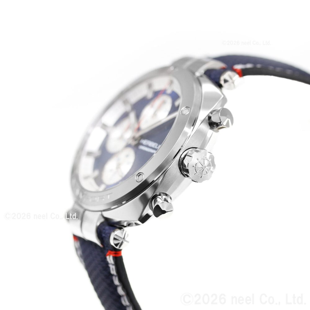 エルブラン HERBELIN ニューポート NEWPORT 42mm 腕時計 メンズ クオーツ クロノグラフ H35664AP25 クッション スクエア HERITAGE 革ベルト ネイビー