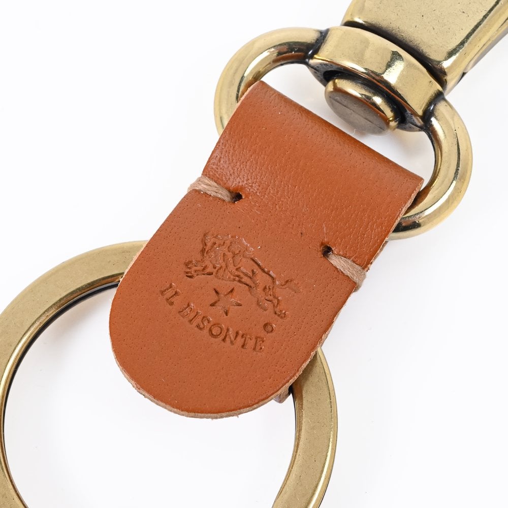 【名入れ無料】 イルビゾンテ IL BISONTE キーリング キーホルダー C0551 P 145 CARAMEL キャラメル ヤキヌメ SKH016PG0020CA101 レザー 本革 バレンタイン 送別会 誕生日 結婚祝い 結婚式 名入れ 息子 娘 キーホルダー 高級 父の日 母の日 ホワイトデー