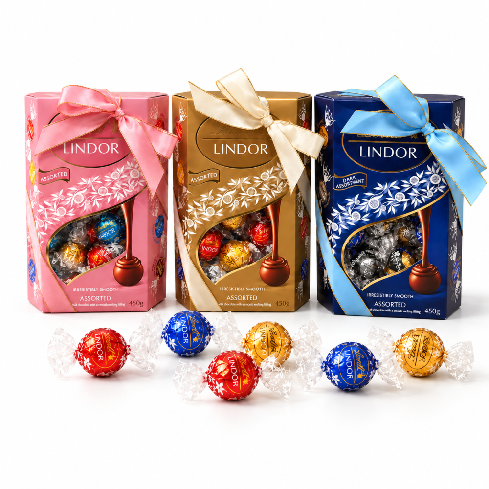 【ラッピング無料】 リンツ Lindt リンドール アソートボックス 450g 選べる3種類 ダーク ピンク ゴールド チョコレート 詰め合わせ 個包装 お菓子 誕生日 バレンタイン ギフト プレゼント