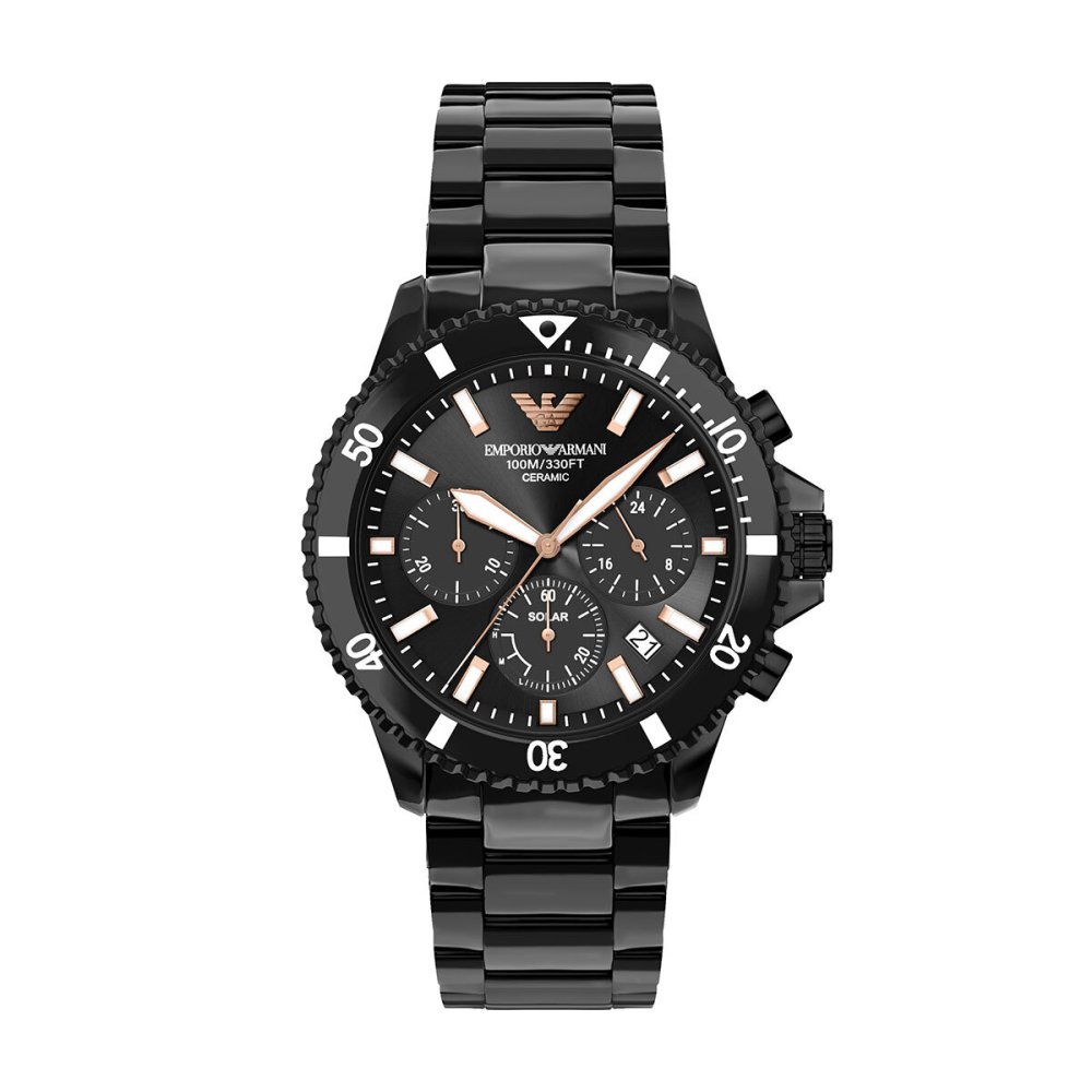 エンポリオアルマーニ EMPORIO ARMANI 腕時計 メンズ ソーラー クロノグラフ セラミック AR70022【2026 新作】