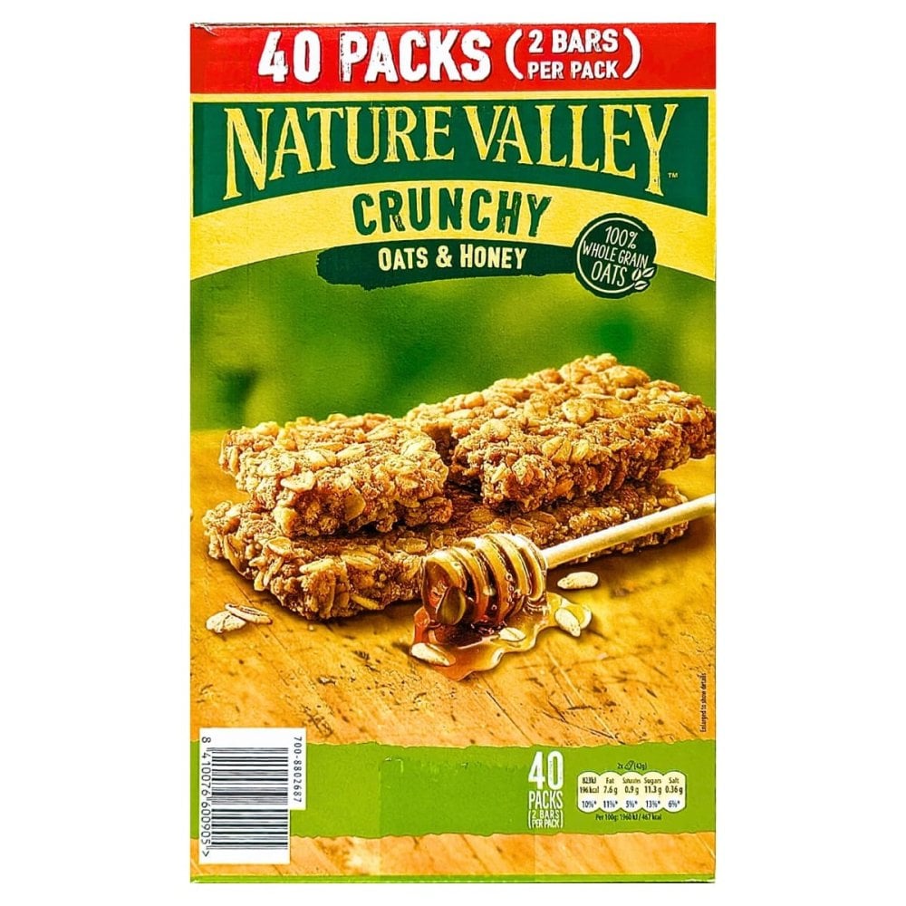 ネイチャーバレー　クランチー　オーツ＆ハニー　100%全粒オーツ麦使用　シリアルバー　Nature Valley Crunchy　大容量　40個パック
