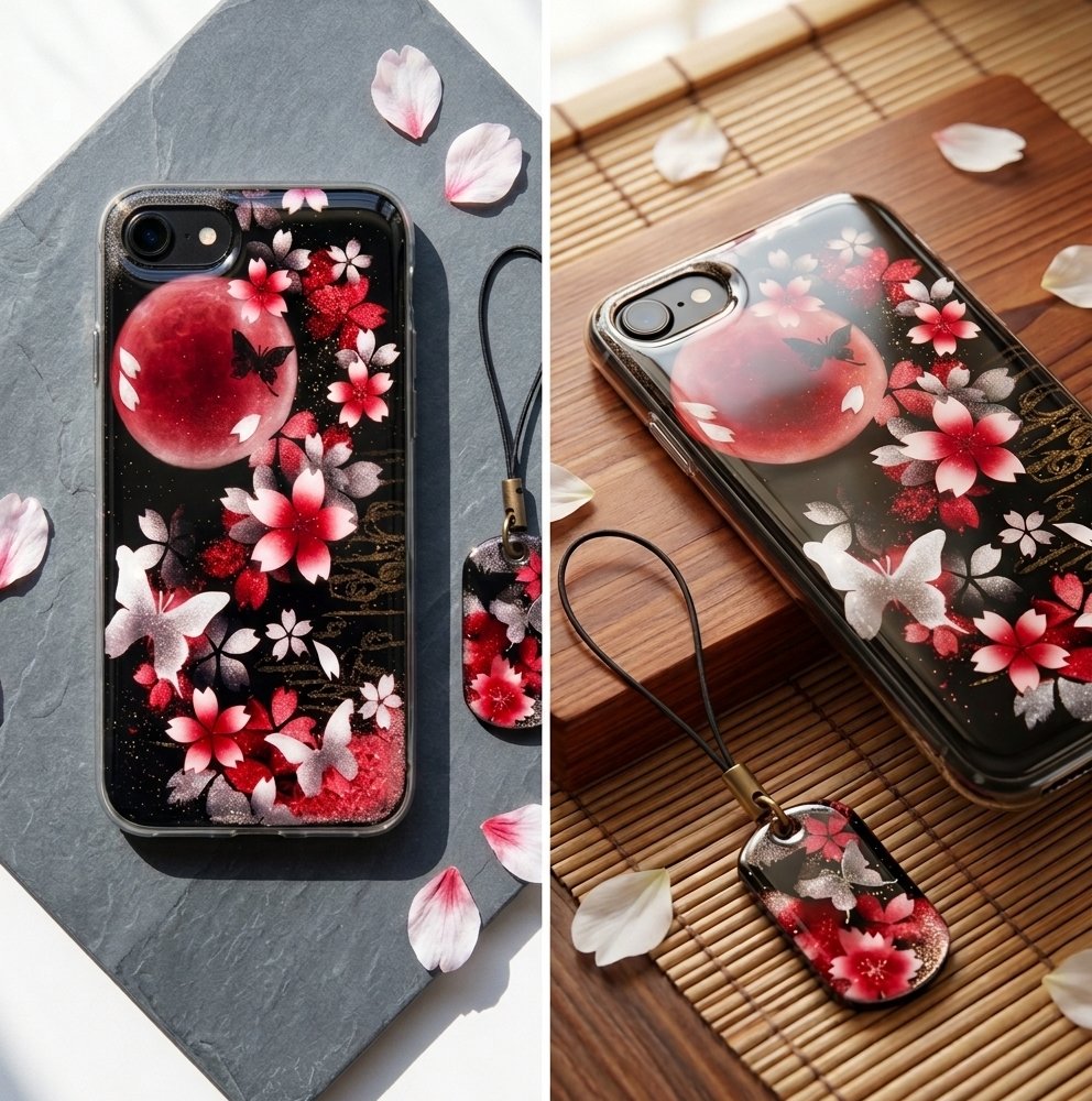 【全機種対応】スマホケース『伊』名入れ 送料無料 和柄 和風 桜 職人 伝統工芸 ハンドメイド ハードケース 手帳型 iPhone 17 Xperia AQUOS Android 各機種対応