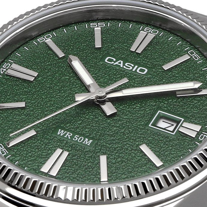CASIO 腕時計 カシオ 時計 ウォッチ チープカシオ チプカシ アナログ クオーツ メタルバンド シルバー グリーンテクスチャードフィニッシュダイアル 海外モデル MTP-1302DA-3AV [並行輸入品]